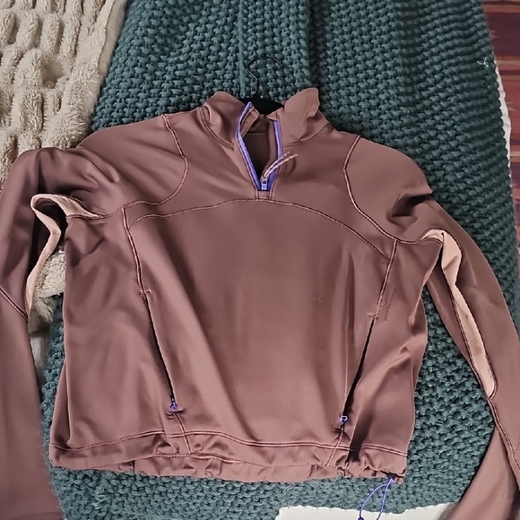 lululemon athletica Tops - lululemon athletica Brown Sweatshirt with Purple Accents